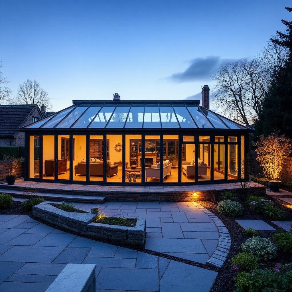 Glass orangery garden room